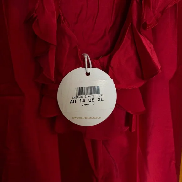 Selfie Leslie Crimson Ruffle Dress - Picture 5 of 5
